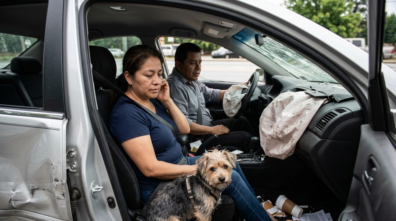 Abogado de mordidas de perro en Lawrenceville, GA consultando con cliente sobre caso legal.