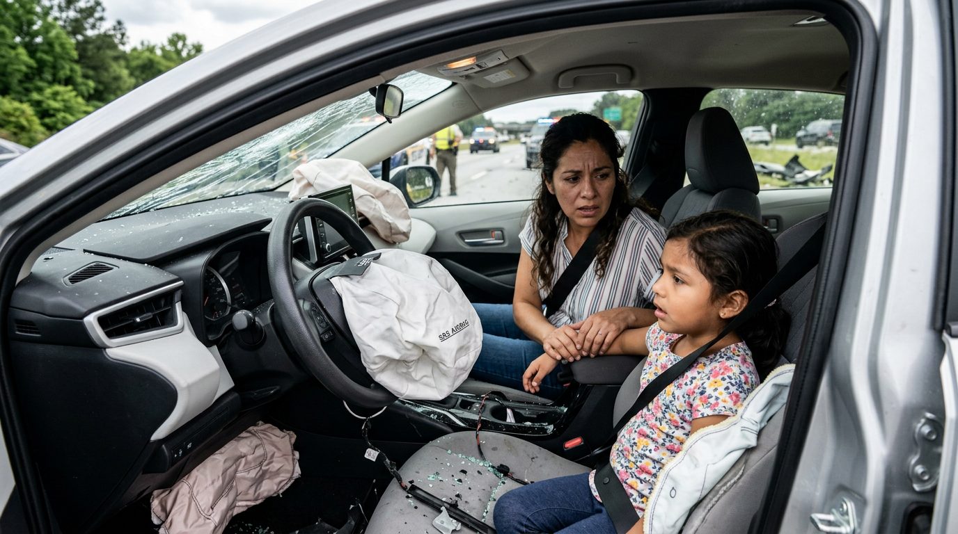 Niño con vendaje en la cara después de mordedura de perro.