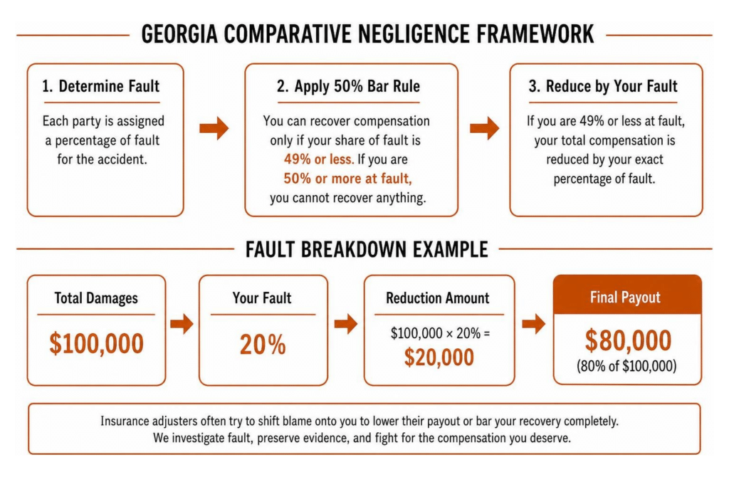 Georgia comparative negligence rule framework and fault breakdown Georgia comparative negligence rule framework and fault breakdown