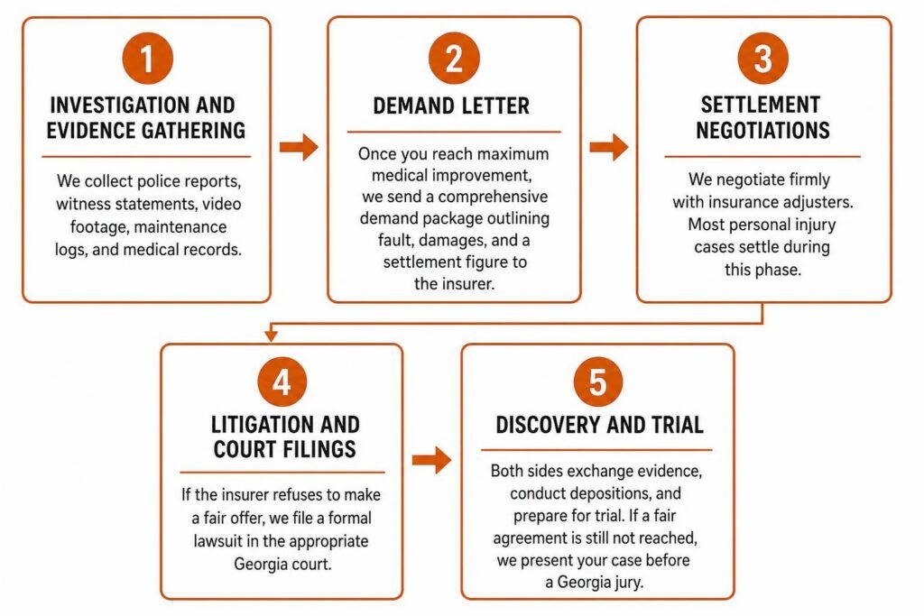 Step-by-step personal injury claim process in Georgia from demand to settlement Step-by-step personal injury claim process in Georgia from demand to settlement